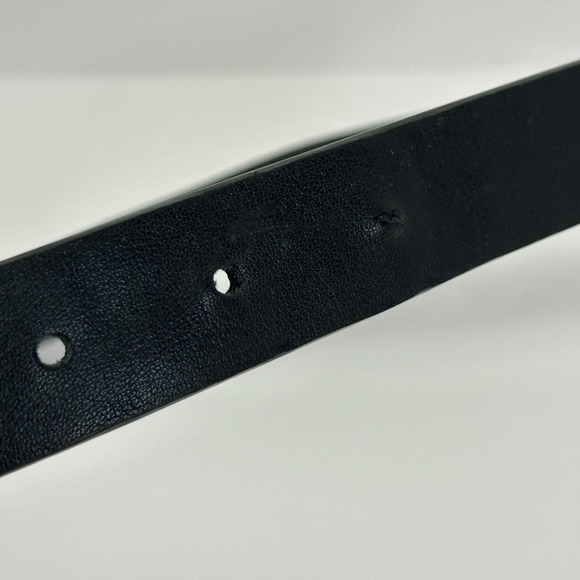 J. CREW Black Leather Belt Gold Buckle Women's 39 Inch Length - Picture 4 of 8